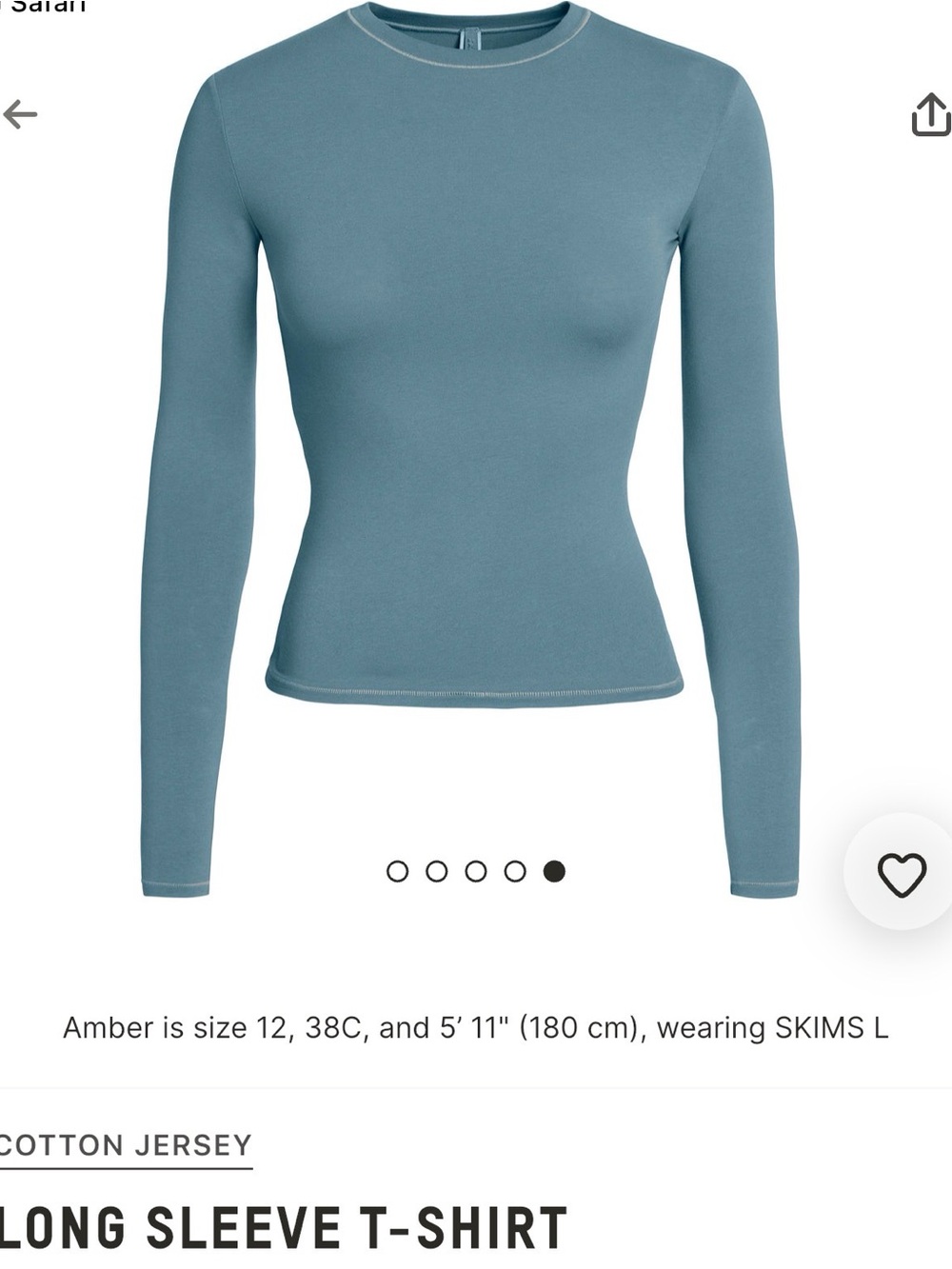 SKIMS Long-Sleeve Crewneck Top Cotton Jersey — Kyanite